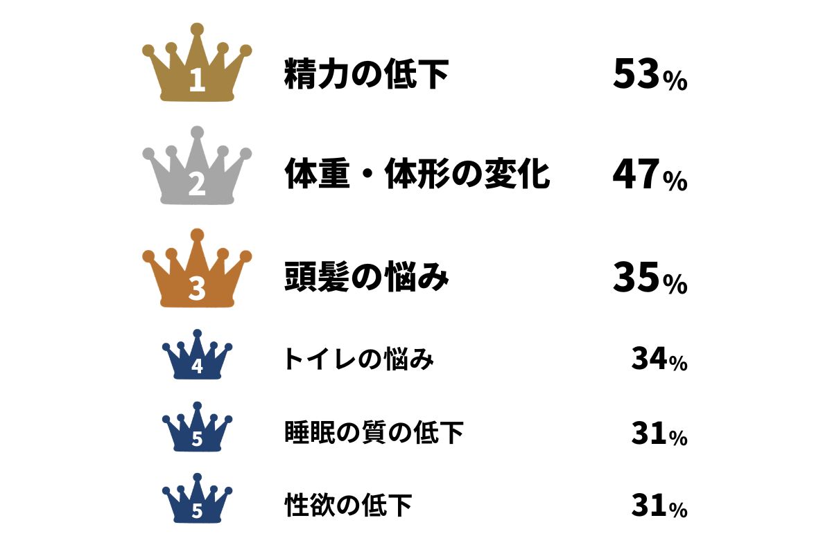現在気になっている悩みの調査